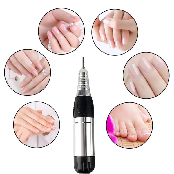 Elektrisk nagelborrmaskin, elektrisk nail art Manikyr Pedikyrverktyg Tillbehör för akrylgelnaglar
