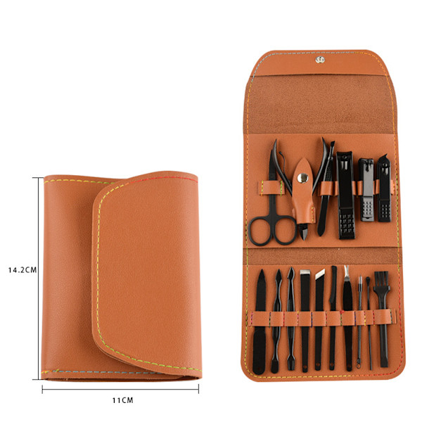 Nagelklippare Set Hög Precision Rostfritt Stål Cutter Fil Skarpa Saxar med Stilfullt Fodral