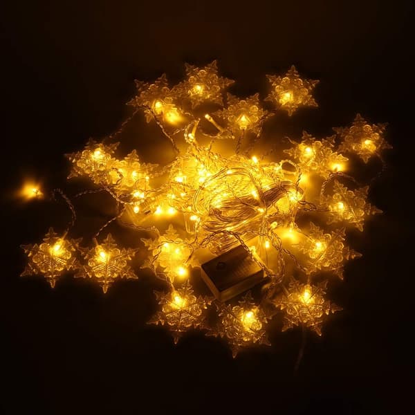 Lysgardin med Snefnug, 3,5M Lysguirlander 96 LED
