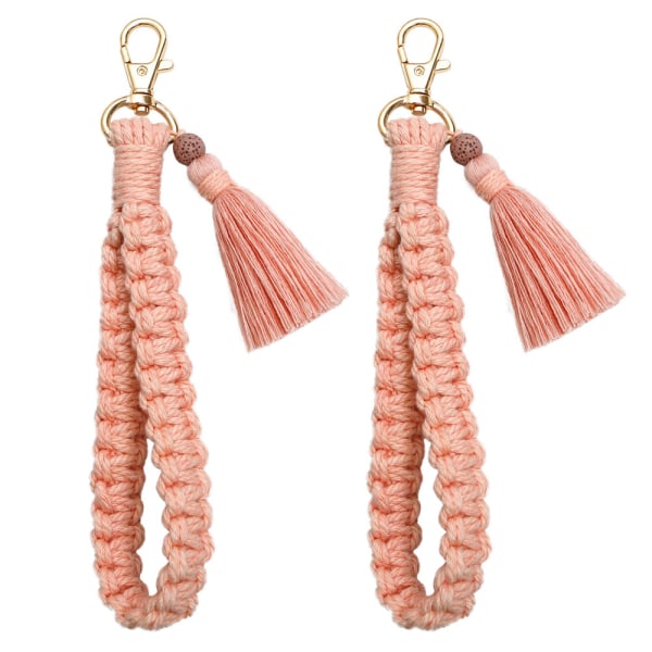 2pcs Tassel wrist strap Keychain Artistic pastoral style