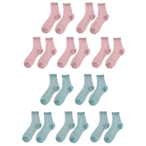 Damestrømper, 10 par tynne nylon ankelsokker, transparente