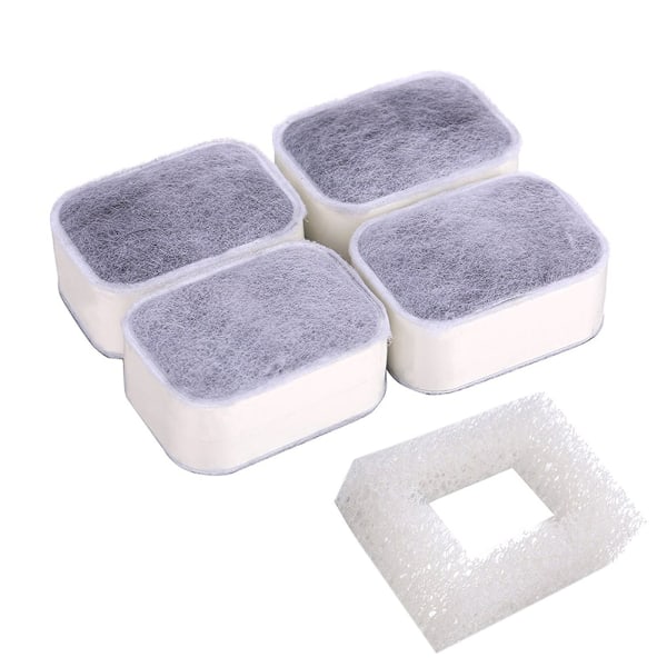 Reservedeler for vannfountain - 1 stk skumfilter, 4 stk premium bomulls-aktivkullfilter for kjæledyr