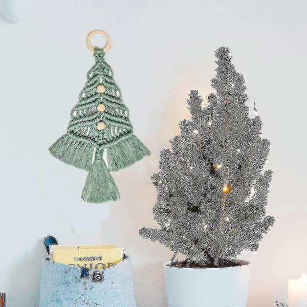 DIY-kit för julgransmakramé, handgjort DIY-set för vägghängd makraméjulgran, boho-dekoration
