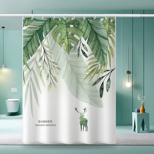 Skimmelsikker bruseforhæng 180x200cm, maskinvaskbart stof