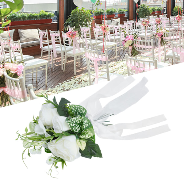 Bryllupsgang Stole Dekorationer Kunstige Stole Blomster med Draperier til Festfotografering Bryllup