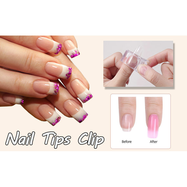 10 stk. Negletips-klemmer til hurtig opbygning af Poly UV Builder Assistentværktøj DIY Manicure Værktøj Plastik Fingerforlængelsesklemme Sæt