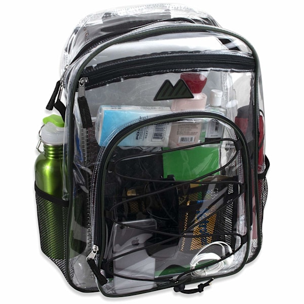 Vattentät Transparent PVC Ryggsäck, Kraftig Genomskinlig Ryggsäck, Rymlig Kapacitet, Bekväma Vadderade Remmar, För Skolor Arbetsplatser Säkerhetskontroller Och