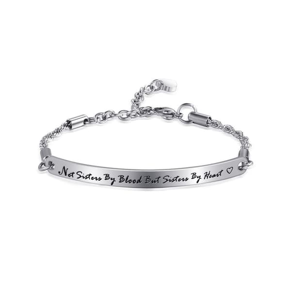Vennskap Inspirerende Sitat Bar Armbånd Gravert Rustfritt S