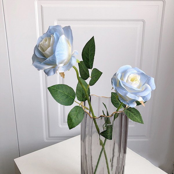 Romantisk Bukett med Konstgjorda Rosor, Flerfärgade Alternativ Konstgjord Sidenros med Flexibla Stjälkar för Enkla DIY-blommor, Bröllopsdekoration, Långvarig