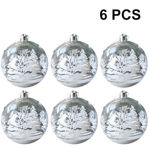 6 st DIY Hängande Genomskinliga Kulor Påfyllningsbara Dekorationer Passar för Jul Bröllop Fest Födelsedag Dekorationer - 60mm