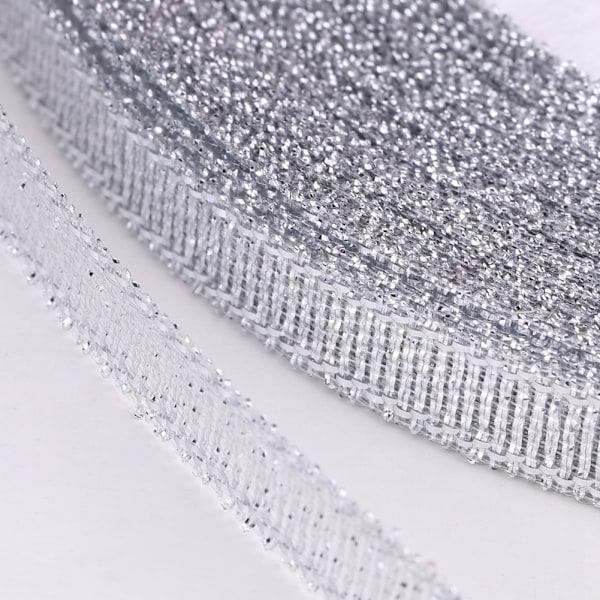 Silver Lyxiga Färger Glitterband, Slitstarkt Material För Bröllopsfestdekoration Och DIY-hantverk