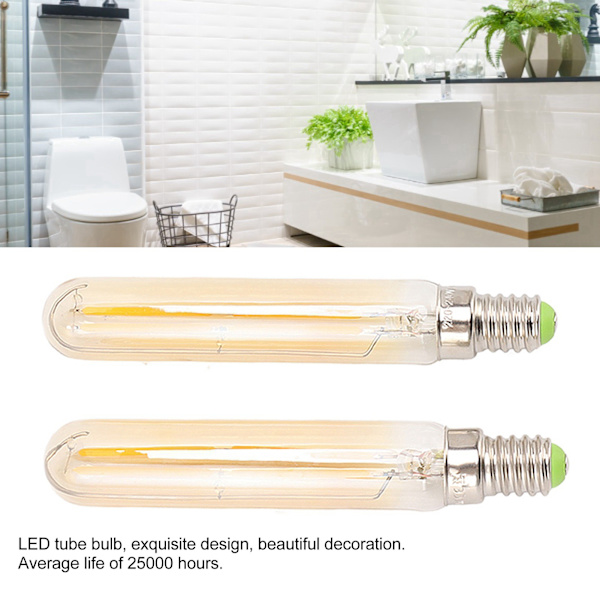 2 kpl LED-putkilamppua 4W E14 2300K Putkimainen valaisinlamppu T20x120 220‑240V valaistukseen
