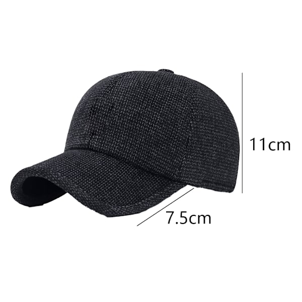 Vintertermisk baseballkeps i tweedull för män med spetsig design