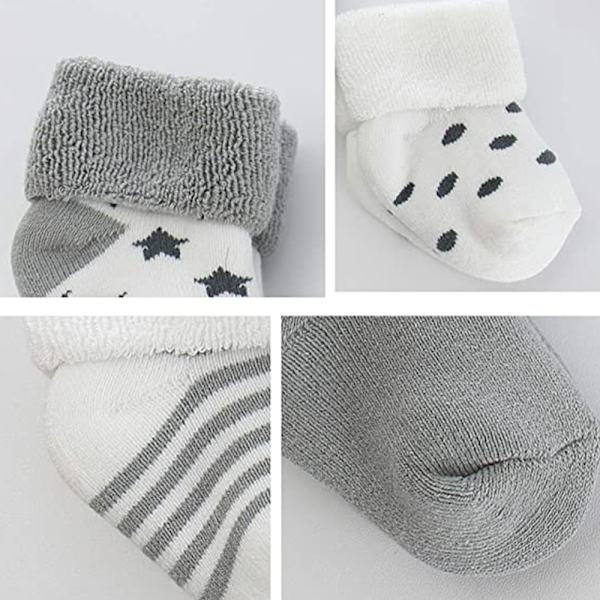5 par nya varma babyfrottésockor, babystrumpor, tecknade baby