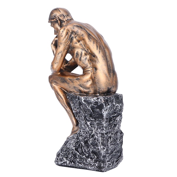 Utsökt Hantverk Resin Skulptur, Innovativ Tänkare Design Med Kallgjuten Bronsteknik För Samlarobjekt Av Museumkvalitet