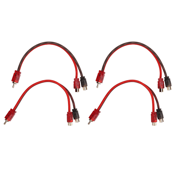 4-pack RCA-kabel 1 hane till 2 hona bilstereo Y-splitterkabel för bilsystem