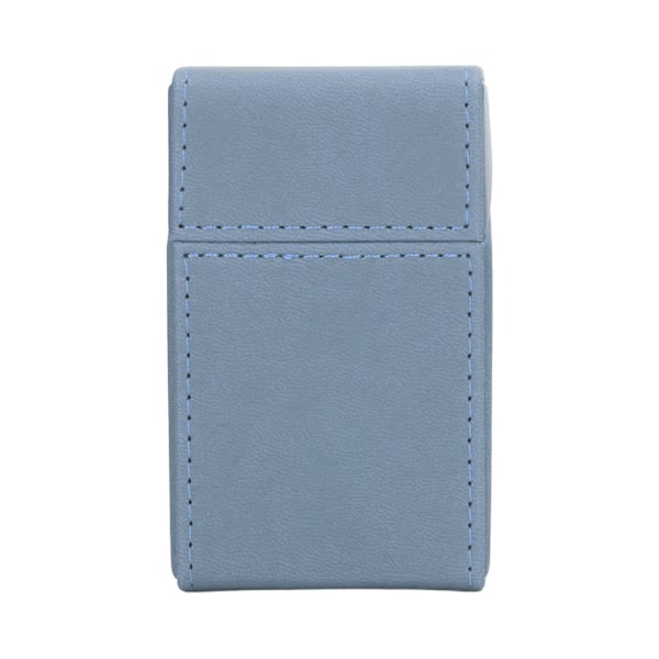 Bærbar Sigarettboks PU Lærholder Sigarettboks Etui for 20 stk Sigaretter Reise Hjem Lyseblå