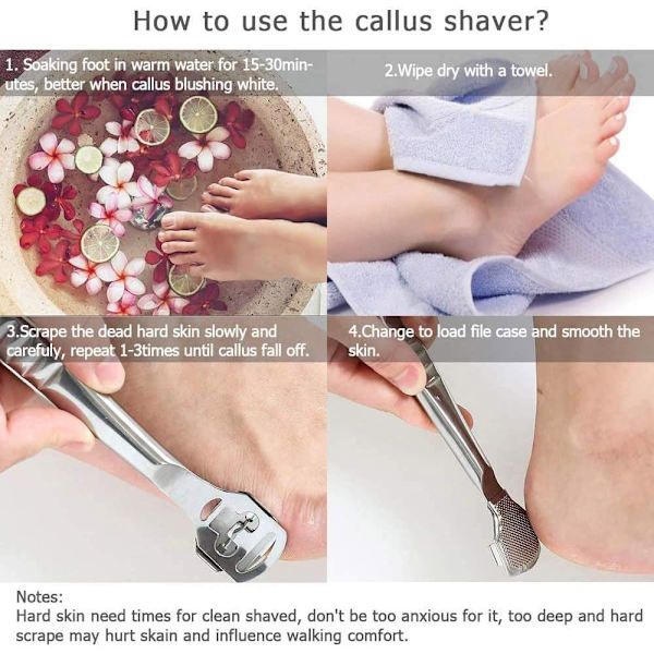 Fotfil for Pedikyr - Callus Razor - Fjerner Hard Hud