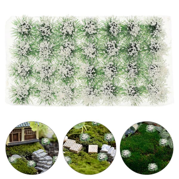 1 boks miniatyr vegetasjon simulering blomsterklase minihus scene dekor hvit