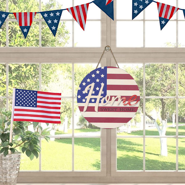 4:e juli självständighetsdag patriotisk skylt för ytterdörren