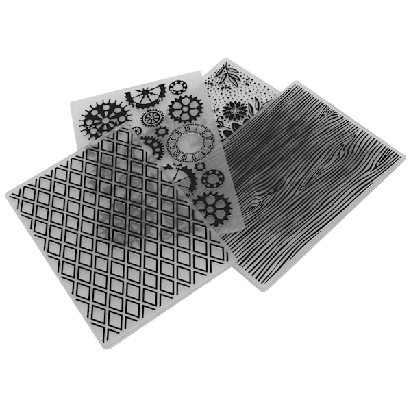 4 stk. Plastik Prægemapper Præget Skabelon DIY Kortfremstilling Scrapbooking Papirhåndværk Værktøj