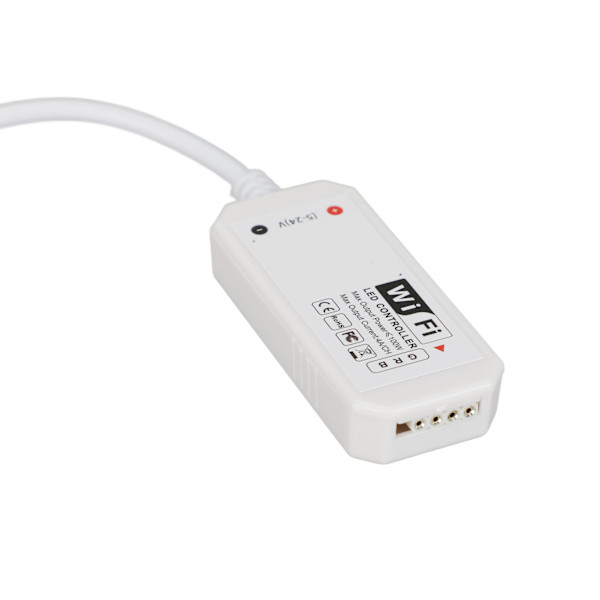 Smart WiFi LED Controller 4-polet Kabel RGB LED Strip Lys Wireless Controller med Fjernbetjening til 5V Strip Lys
