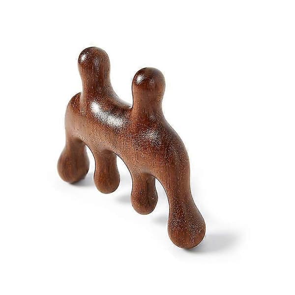 Massagekam i trä för huvudmeridianer och zonterapi Brown