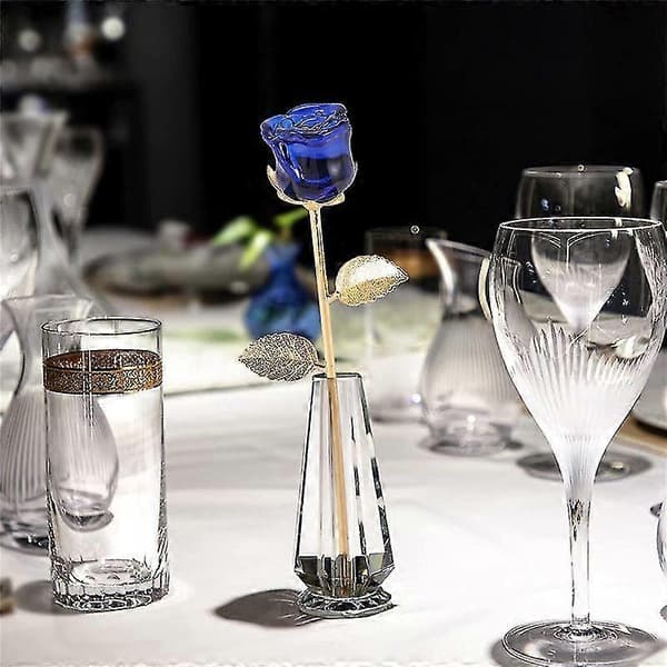 Krystallblomst, Beste Gave Til Valentinsdagen, Morsdag, Jubileum, Bryllupsdekorasjon (blå)
