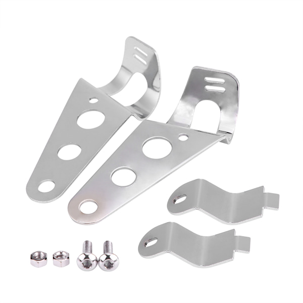2 stk. Motorcykel Forlygtebeslag Gaffel Racer 28mm-34mm Passer til Honda Kawasaki (Sølv)