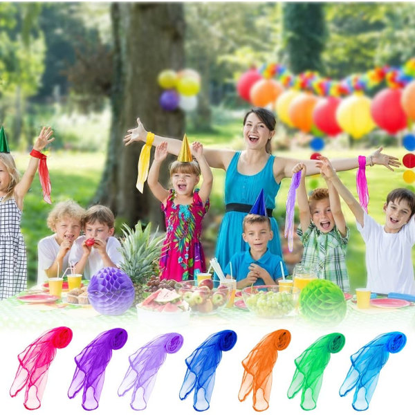 Pakke med 12 Jongleringsklæder Danseklæder Jongleringsscarfs Gymnastikklæder til Børnehavebørn Show Mave Dans 60 x 60 cm (12 Danseklæder)
