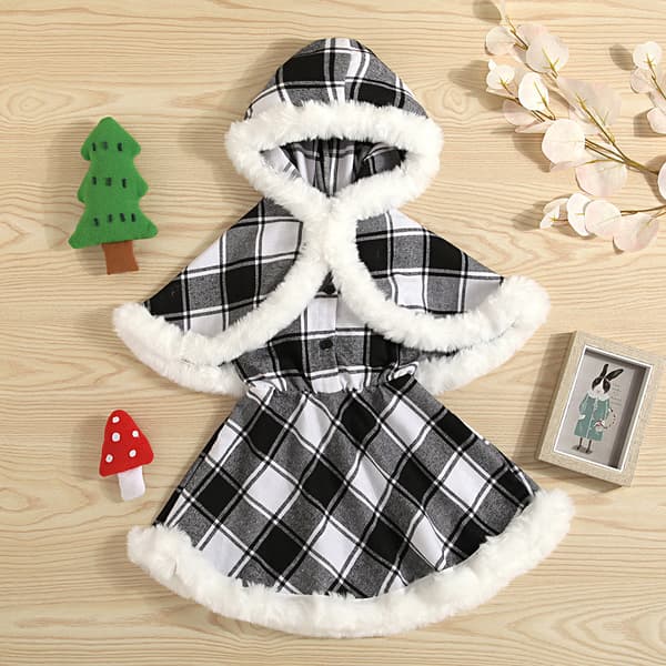 Holiday Pige Kjoler Plaid, Julekostume grey 100cm