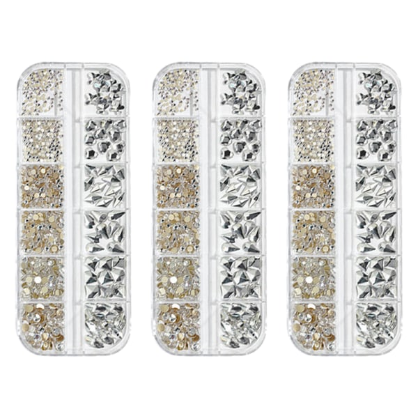 Flatback Rhinestone Crystals 3D-dekorationer Platt baksida stenar ädelstenar， för för nail art DIY Style 8