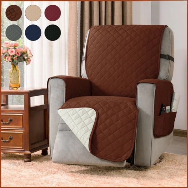 Soffaöverdrag Recliner Soffa Handduk Anti-smutsig Husdjurssoffa Kudde Enfärgad Gungstol Massagefåtölj Soffa Skyddsöverdrag Handduk Recliner Stolsöverdrag