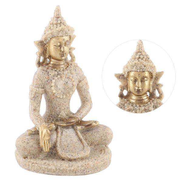 Gudomlig Närvaro, Mini Buddha-staty i Sandsten, Livfullt Hantverk, Förbättra Ditt Meditationsutrymme Med Positiv Energi Och Utsökt Konstnärlighet,