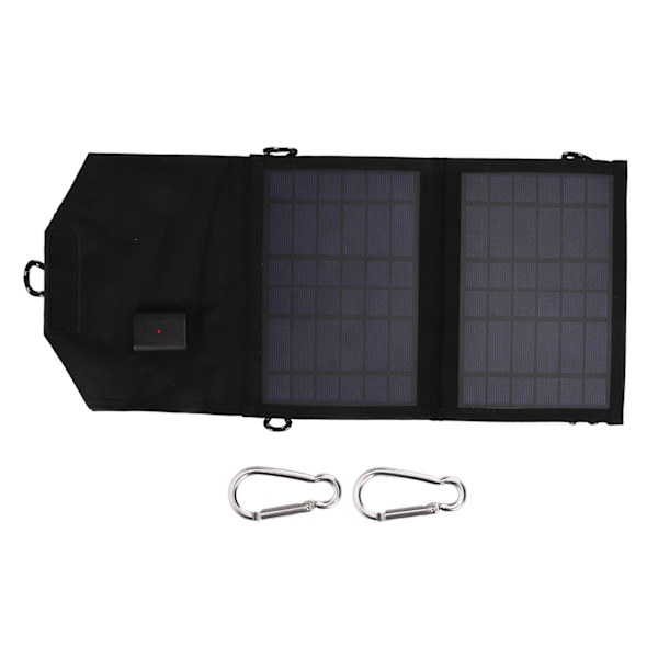 Vikbar Solpanel Laddare Polykristallint Kisel 7W 5V USB-Port Solladdare för Utomhusaktiviteter