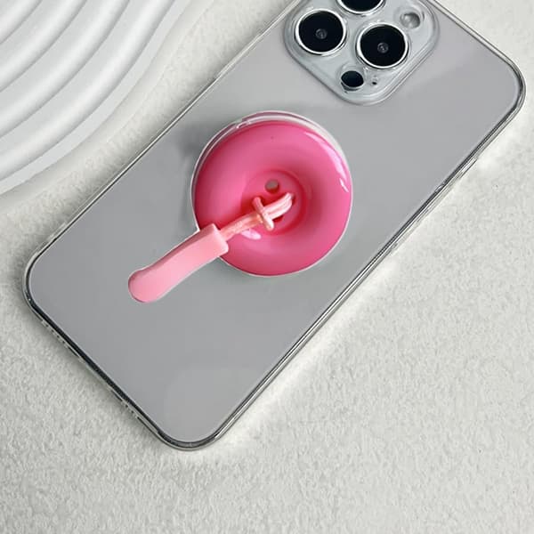 Universell sammenleggbar telefonringholder med grepknappdesign, 2-pakning