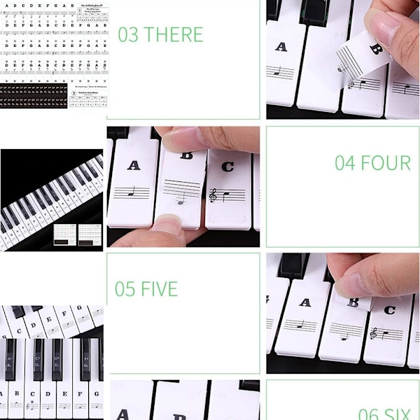 Greaked Transparent Piano Keyboard Sticker 88 Keys Electronic Ke
