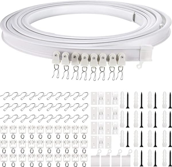 Flexibelt gardinstångsset, 5 meter utdragbar gardinstång, Gardin