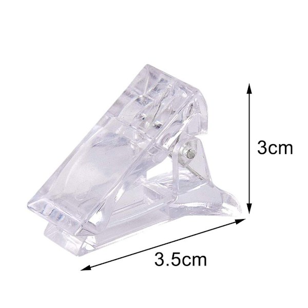 10 st Nagelspetsklämmor för snabbbyggd polygel, polygelklämma för naglar Nagelformad plast klara fingerförlängningsklämmor DIY-manikyr med UV LED-poly