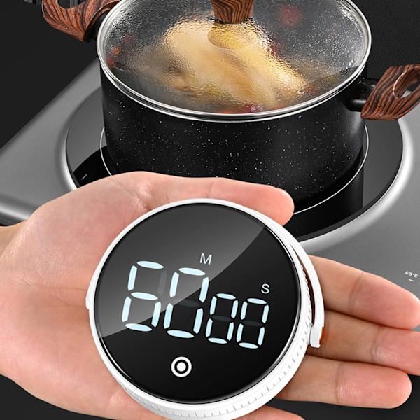 Elektronisk Timer med Stativ Digital Display Magnetisk Tidshåndtering Timer til Kontor Køkken, Hvid