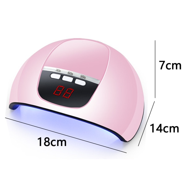 LED Nagellampa, Professionell Nageltork, Portabel Nageltork med Timer/Sensor/LCD-skärm Lämplig för finger- och tånaglar, hem och salong