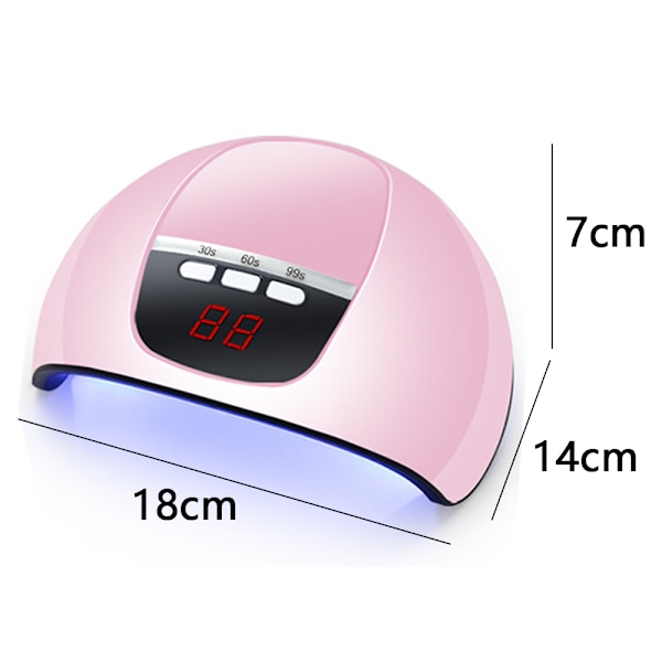 LED Neglelampe, Professionel Negletørrer, Bærbar Negletørrer med Timer/Sensor/LCD-Skærm Velegnet til Fingre og Tæer, Hjem og Salon