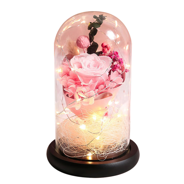 Kreativa blomma glas ornament ledde lysande ros bukett
