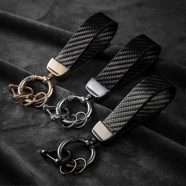 Nyckelring i kolfiberstil, hållbar och anti-tapp-design Black
