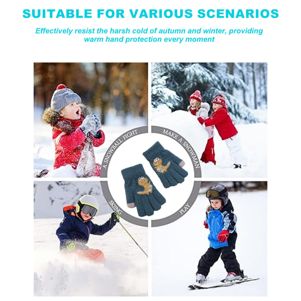 Barnvantar Hel finger vantar Stickade varma vantar Vinter