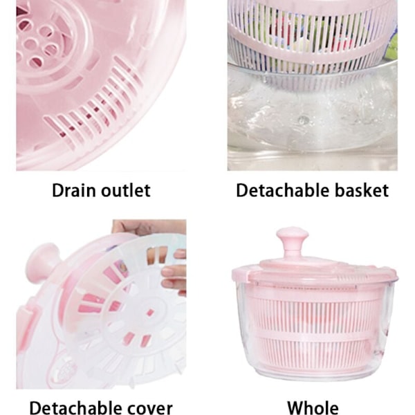 Salladsslunga, Funktionell Design Med Dräneringsöppning För Problemfri Vattenavledning, Ergonomisk Design För Bekväm Hantering, BPA-Fri Plast,