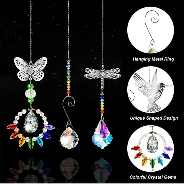 Artistic Value Krystall Solfanger, Iridescent Lysrefleksjon Metall Engelvinger For Hjem Hage (Diverse, 7 stk)