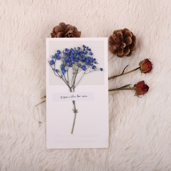 Torkade Blommor Grattiskort, Miljövänligt Kraftpapper, Elegant Charmig Design, Perfekt för Bröllopsinbjudningar och Mer (18 ST)