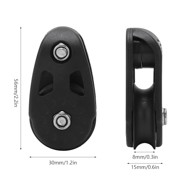 2 stk Kajak Trækhjul Heavy Duty Nylon Robust UV-Resistent Marine Trækhjul Blok Skive til Skib Yacht Kano