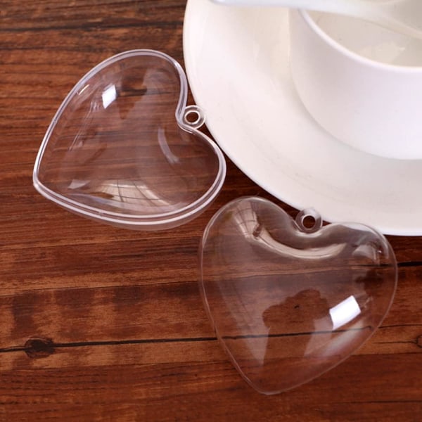 20-pack transparenta hjärtformade julgranskulor